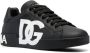 Dolce & Gabbana Zwarte Logo Print Leren Sneakers Black Heren - Thumbnail 3