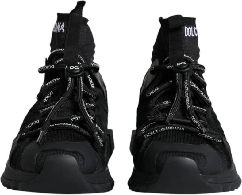 Dolce & Gabbana Zwarte Logo Sneakers met Rubberen Zool Black Dames