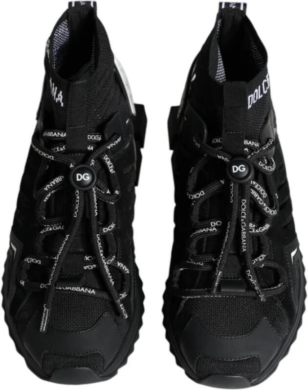 Dolce & Gabbana Zwarte Logo Sneakers met Rubberen Zool Black Dames