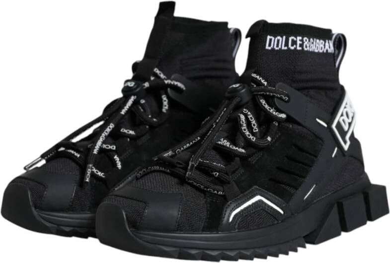 Dolce & Gabbana Zwarte Logo Sneakers met Rubberen Zool Black Dames