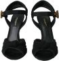 Dolce & Gabbana Zwarte Tule Stretch Enkelband Sandalen Black Dames - Thumbnail 8