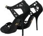 Dolce & Gabbana Zwarte Mesh Hoge Hak Sandalen Black Dames - Thumbnail 4