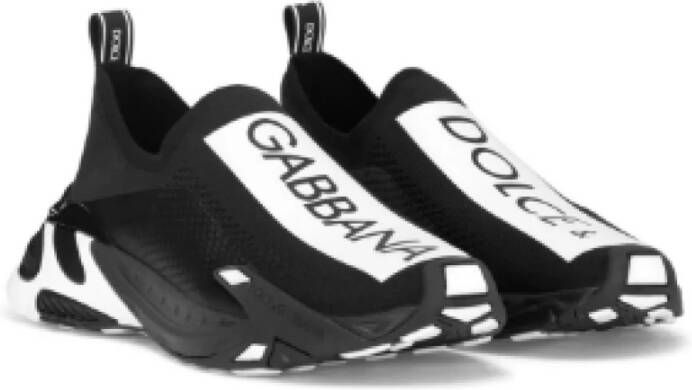 Dolce & Gabbana Zwarte Mesh Instap Schoenen Black Heren