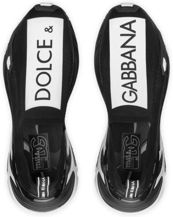 Dolce & Gabbana Zwarte Mesh Instap Schoenen Black Heren