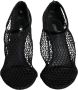 Dolce & Gabbana Zwarte Mesh Leren Enkelband Hakken Black Dames - Thumbnail 2