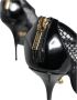 Dolce & Gabbana Zwarte Mesh Leren Enkelband Hakken Black Dames - Thumbnail 6