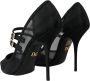 Dolce & Gabbana Zwarte Mesh Mary Janes Hakken Pumps Black Dames - Thumbnail 4