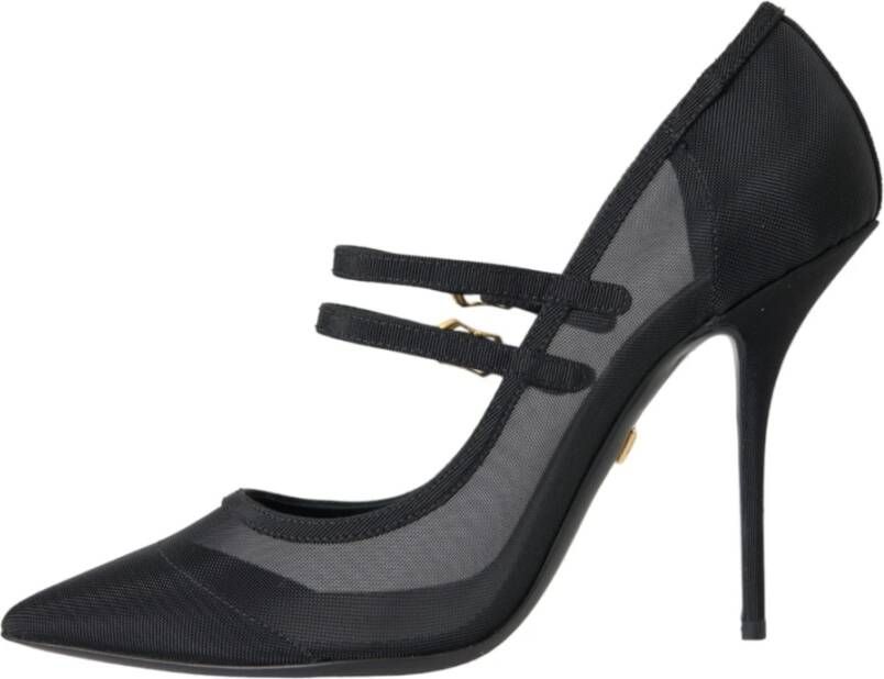 Dolce & Gabbana Zwarte Mesh Mary Janes Hakken Pumps Black Dames