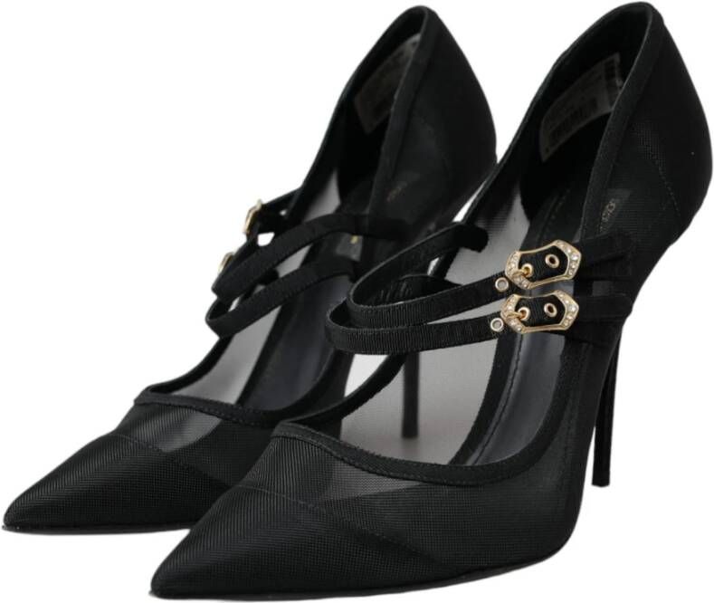 Dolce & Gabbana Zwarte Mesh Stiletto Pumps Black Dames