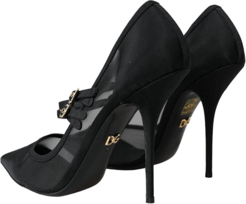 Dolce & Gabbana Zwarte Mesh Stiletto Pumps Black Dames