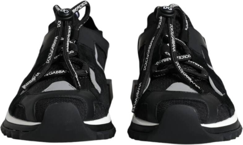 Dolce & Gabbana Zwarte Mesh Trekking Sneakers met Geribbelde Zool Black Dames