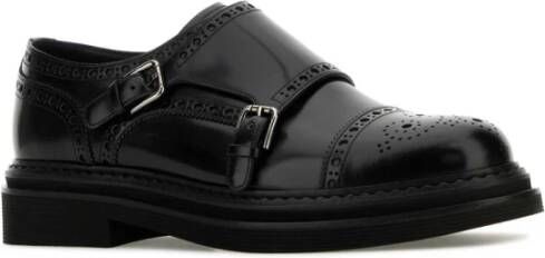 Dolce & Gabbana Zwarte Monk Strap Leren Schoenen Black Heren