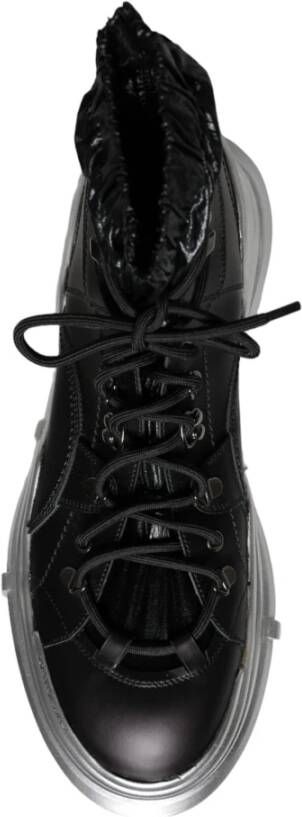 Dolce & Gabbana Zwarte Nylon Galileo High Top Sneakers Black Heren