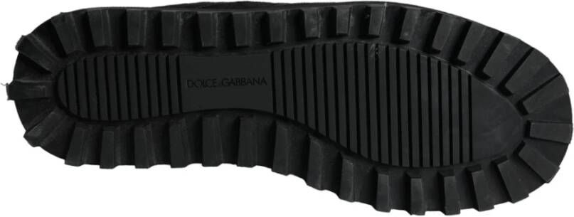 Dolce & Gabbana Zwarte Nylon Gevoerde Mid Calf Laarzen Black Dames