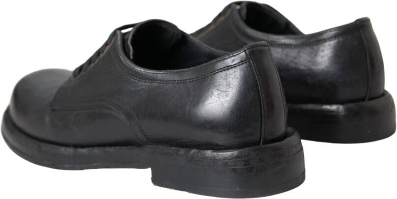 Dolce & Gabbana Zwarte Paardenleren Derby Heren Schoenen Black Heren