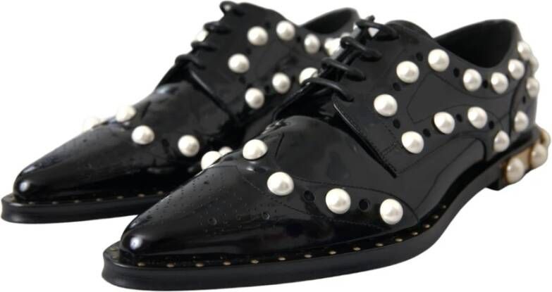 Dolce & Gabbana Zwarte Parel Broque Jurkschoenen Black Dames