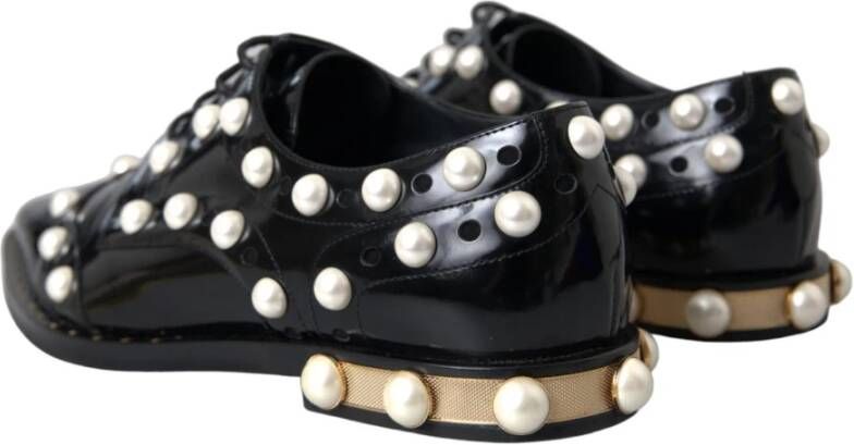 Dolce & Gabbana Zwarte Parel Broque Jurkschoenen Black Dames