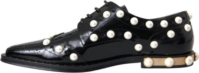 Dolce & Gabbana Zwarte Parel Broque Jurkschoenen Black Dames