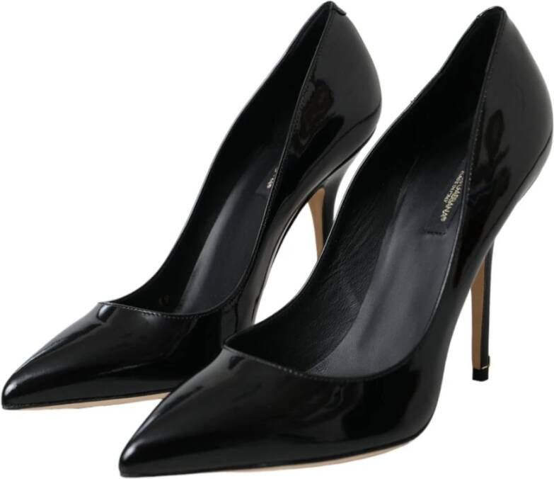 Dolce & Gabbana Zwarte Patent Leren Stiletto Pumps Black Dames