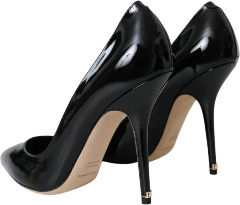 Dolce & Gabbana Zwarte Patent Leren Stiletto Pumps Black Dames