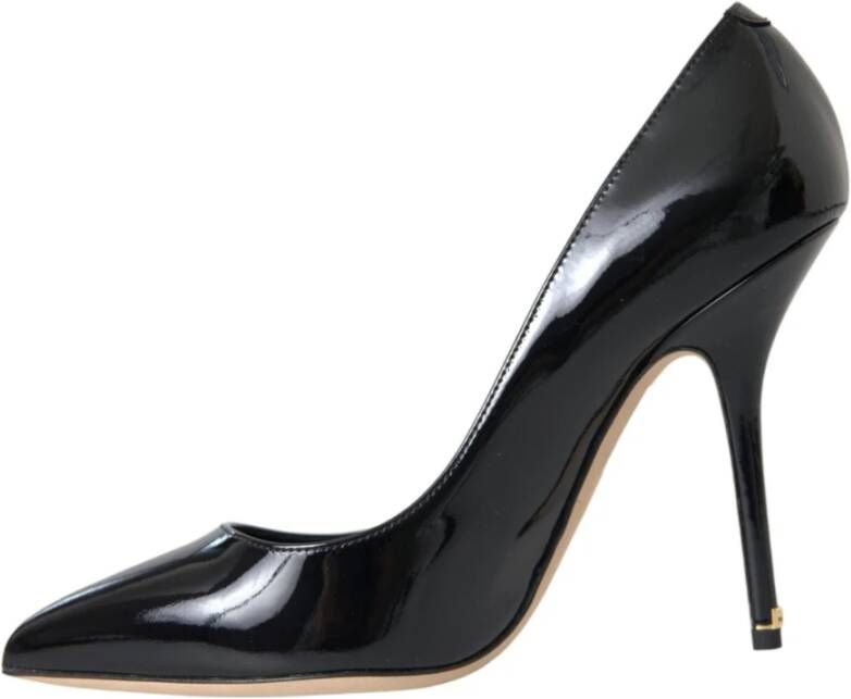 Dolce & Gabbana Zwarte Patent Leren Stiletto Pumps Black Dames