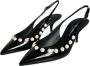 Dolce & Gabbana Zwarte Pearl Heel Slingback Schoenen Black Dames - Thumbnail 3