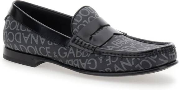 Dolce & Gabbana Zwarte platte schoenen City Blanco Loafer Black Heren