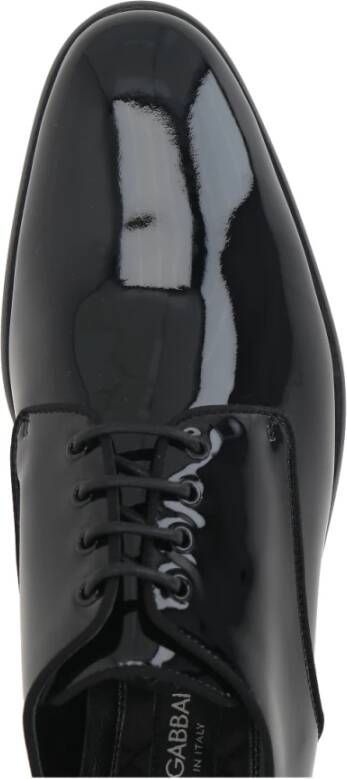 Dolce & Gabbana Zwarte Lakleren Veterschoenen Black Dames