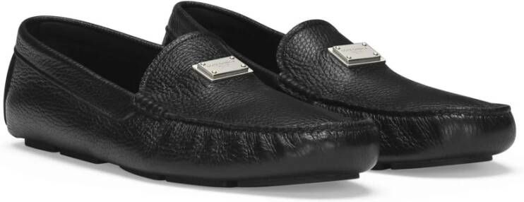 Dolce & Gabbana Zwarte platte schoenen Elegante stijl Black Heren