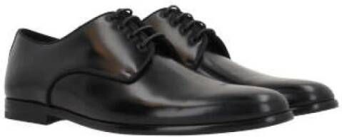 Dolce & Gabbana Zwarte platte schoenen Gros Grain Black Heren