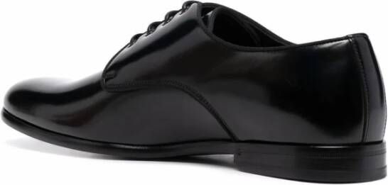 Dolce & Gabbana Zwarte platte schoenen Gros Grain Black Heren