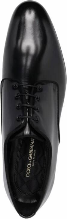 Dolce & Gabbana Zwarte platte schoenen Gros Grain Black Heren