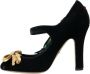 Dolce & Gabbana Zwarte Rozen Kristal Mary Jane Schoenen Black Dames - Thumbnail 11