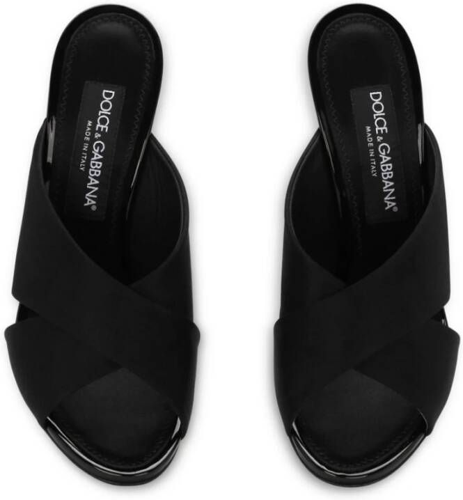 Dolce & Gabbana Zwarte Sandalen met Kruisband Black Dames