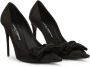 Dolce & Gabbana Zwarte Satijnen Stilettohak met Strik Black Dames - Thumbnail 4