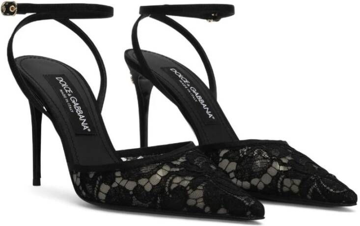 Dolce & Gabbana Zwarte Slingback met Stiletto Hak Zwart Dames