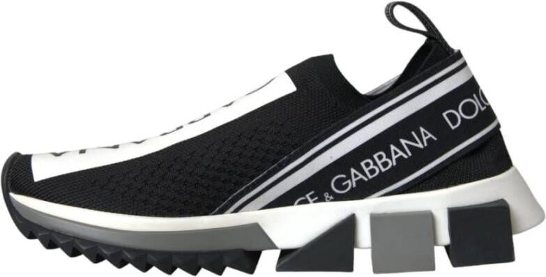 Dolce & Gabbana Zwarte Slip-On Sneakers Black Dames