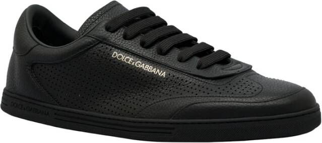 Dolce & Gabbana Zwarte Sneakers Lage Top Ronde Neus Black Heren