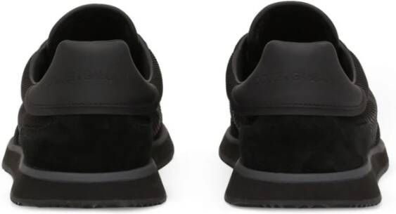 Dolce & Gabbana Zwarte Sneakers met Logoed Tongue Black Heren