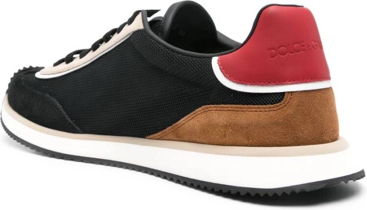 Dolce & Gabbana Zwarte Sneakers met Logoed Tongue Multicolor Heren