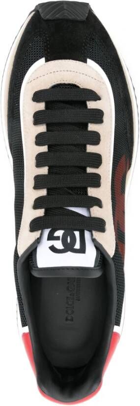 Dolce & Gabbana Zwarte Sneakers met Logoed Tongue Multicolor Heren