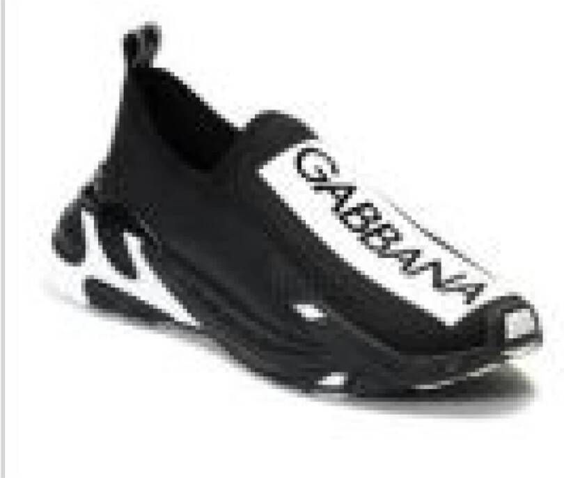 Dolce & Gabbana Zwarte Sneakers met Mesh-details Black Heren