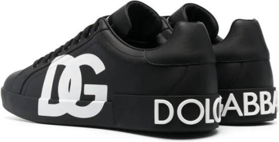 Dolce & Gabbana Zwarte Sneakers Stijlvol Logo Print Black Heren