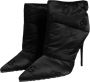 Dolce & Gabbana Zwarte Stiletto Enkellaarzen Leren Zool Black Dames - Thumbnail 3