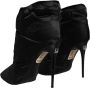 Dolce & Gabbana Zwarte Stiletto Enkellaarzen Leren Zool Black Dames - Thumbnail 4