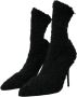 Dolce & Gabbana Zwarte Stiletto Hak Mid Calf Laarzen Black Dames - Thumbnail 3