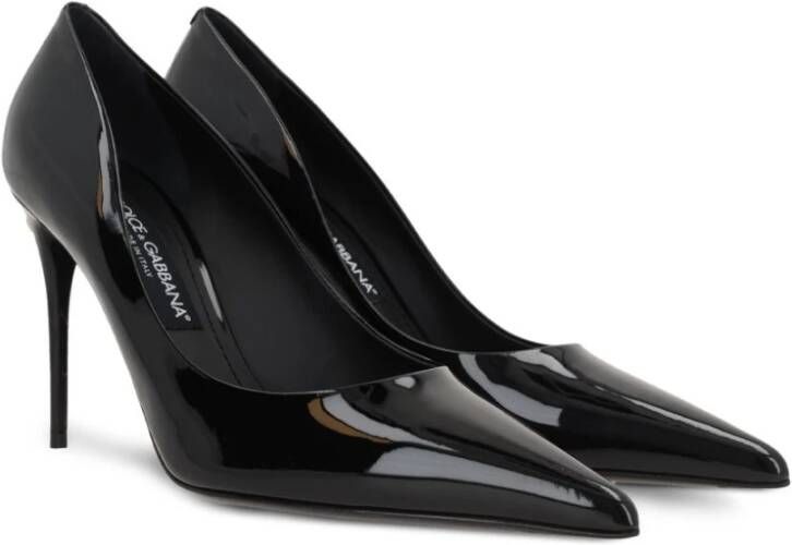 Dolce & Gabbana Zwarte Stiletto Hak Puntige Neus Schoenen Black Dames