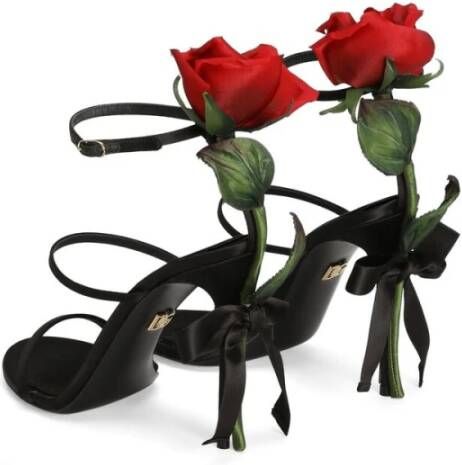 Dolce & Gabbana Zwarte Stiletto Hak Schoenen met Strikdetails Black Dames