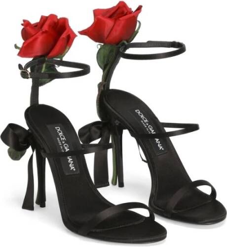 Dolce & Gabbana Zwarte Stiletto Hak Schoenen met Strikdetails Black Dames