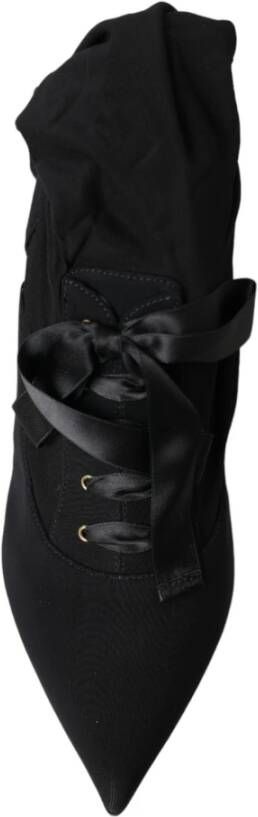 Dolce & Gabbana Zwarte Stiletto Hakken Mid Calf Laarzen Black Dames